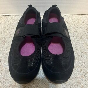 Easy Spirit Estairylane MaryJane Flats Black Leather/Fabric Comfort Shoes Sz1 1